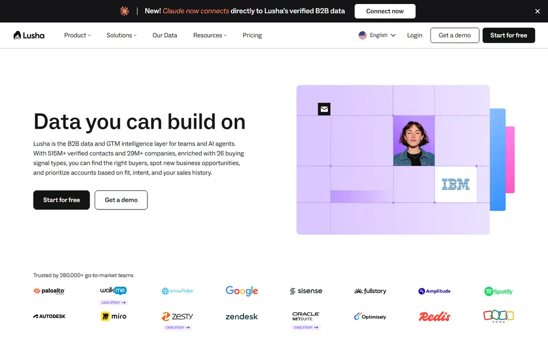 Lusha homepage