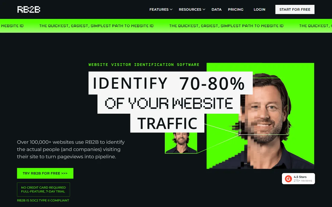 RB2B homepage