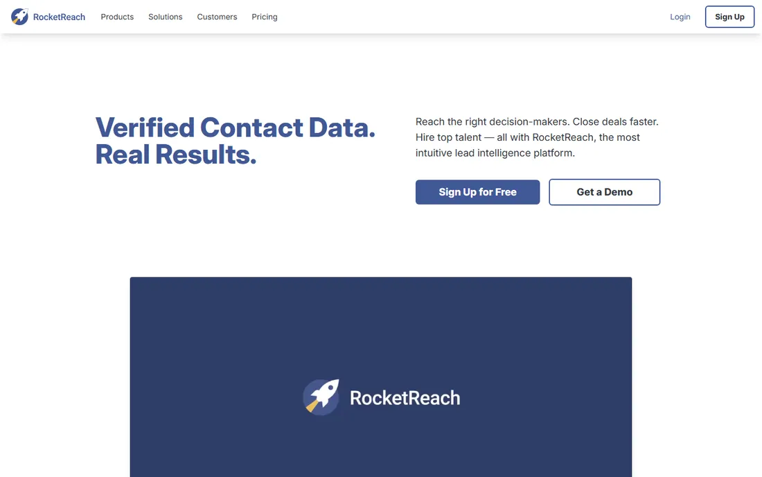 RocketReach homepage