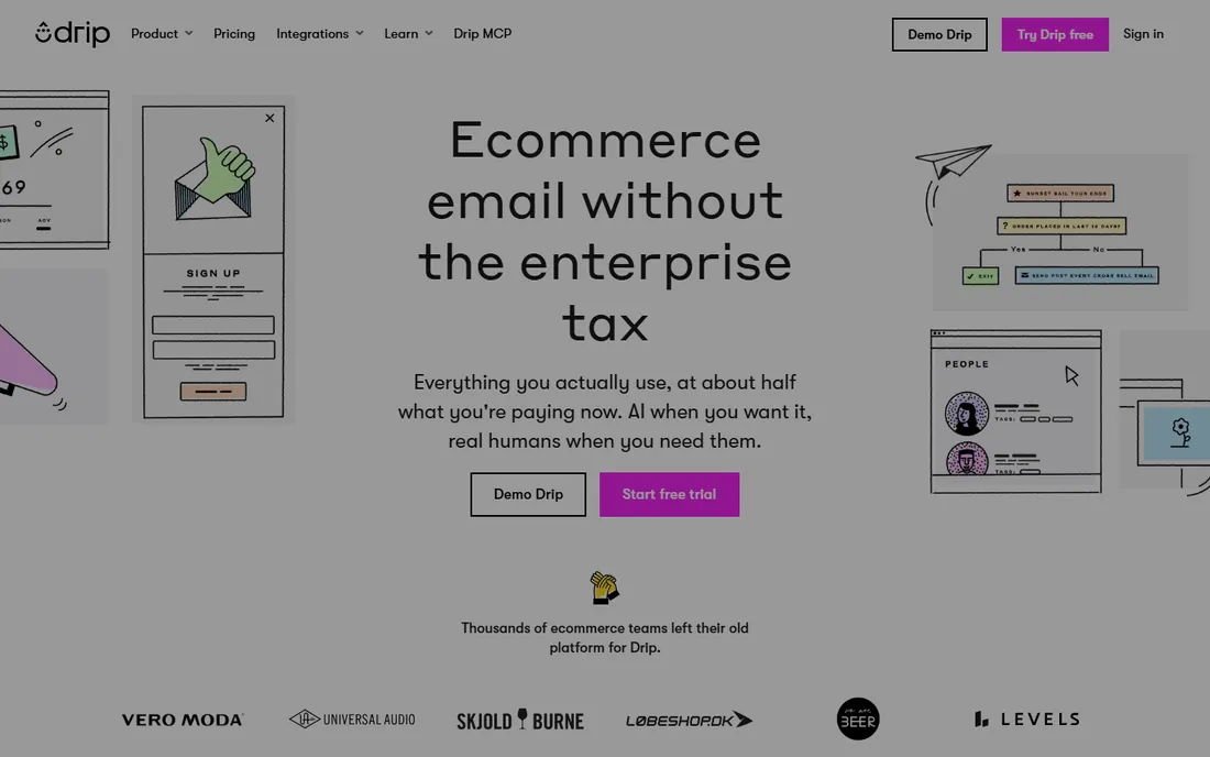 Drip homepage