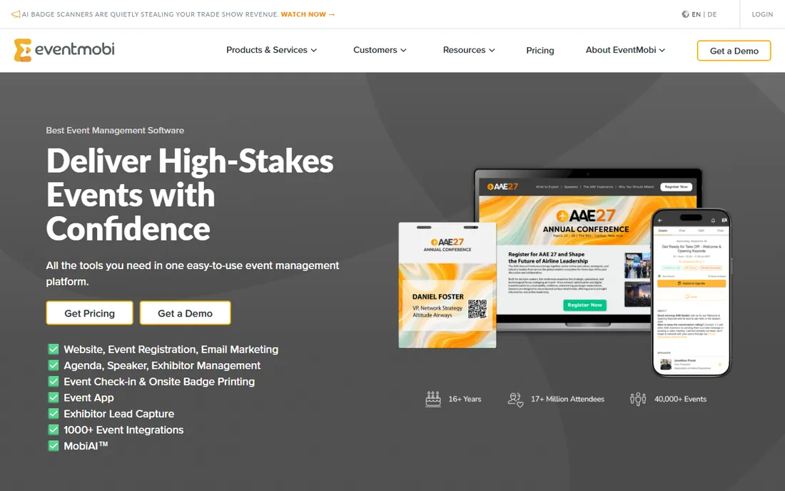 EventMobi homepage