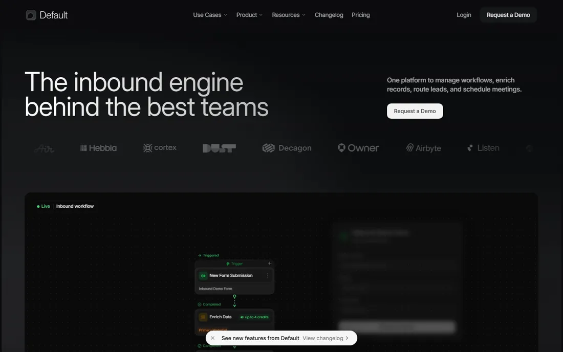 Default homepage