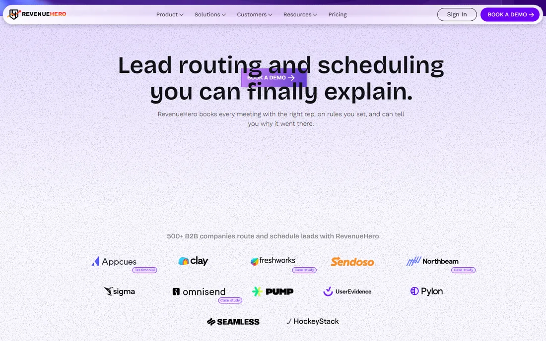 RevenueHero homepage