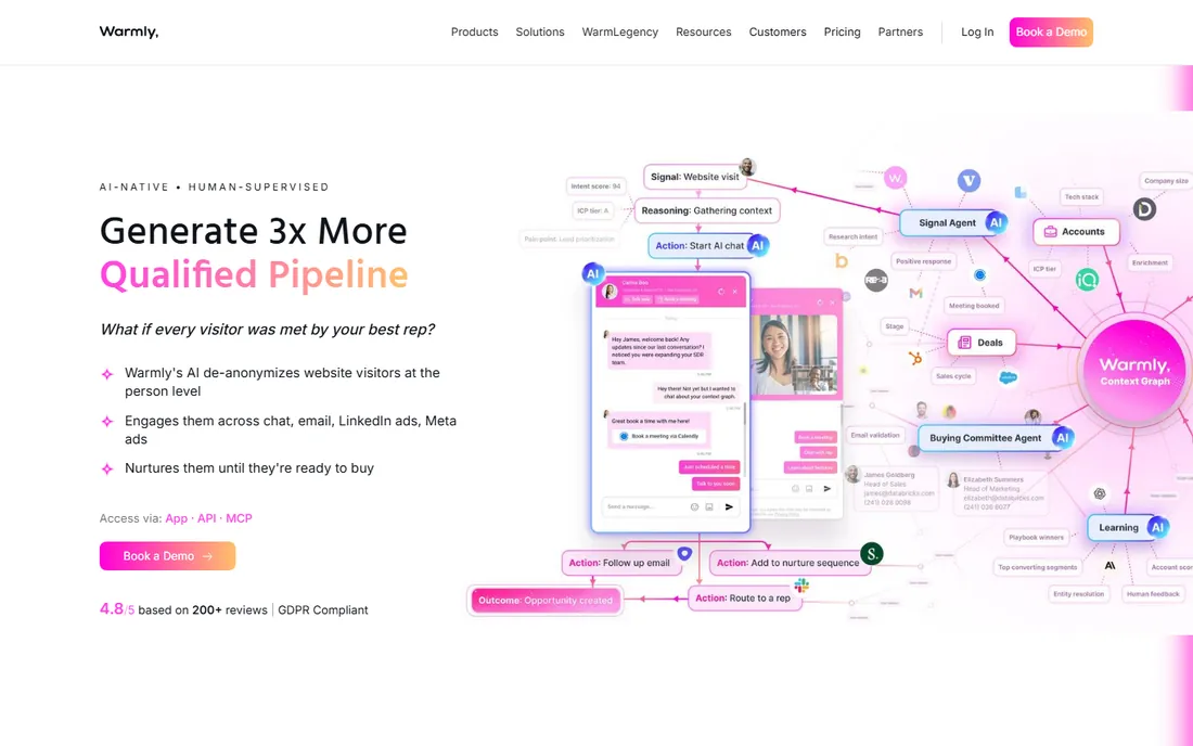 Warmly homepage
