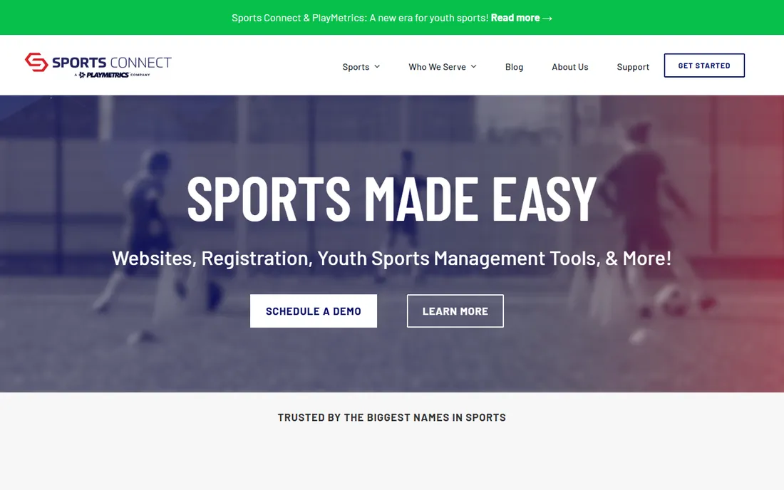 Sports Connect homepage