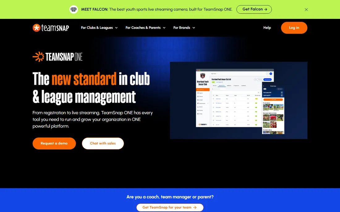 TeamSnap homepage