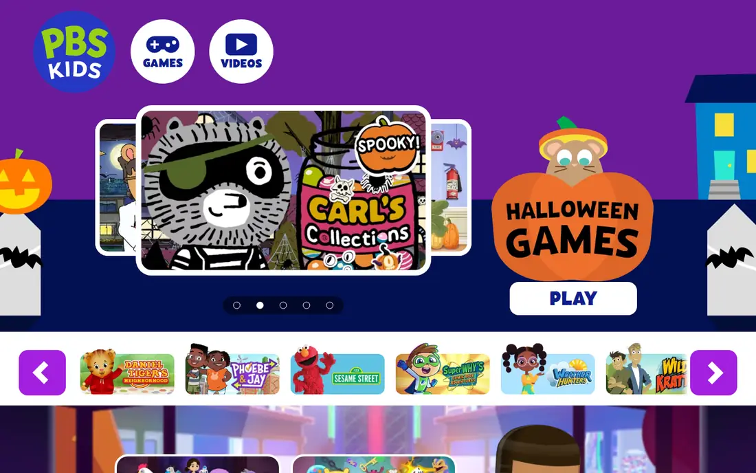 PBS Kids Games homepage