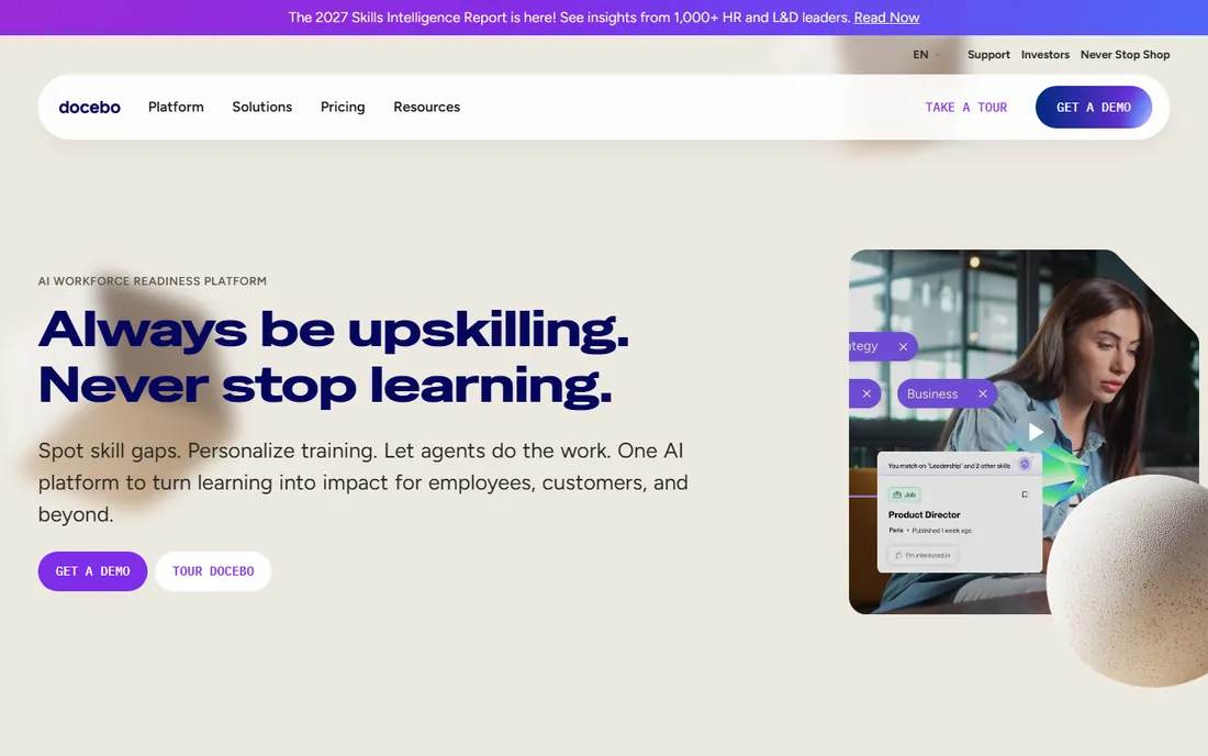 Docebo homepage