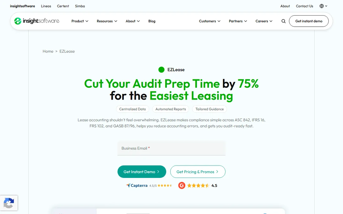 EZLease homepage