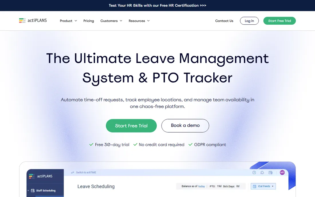 actiPLANS homepage