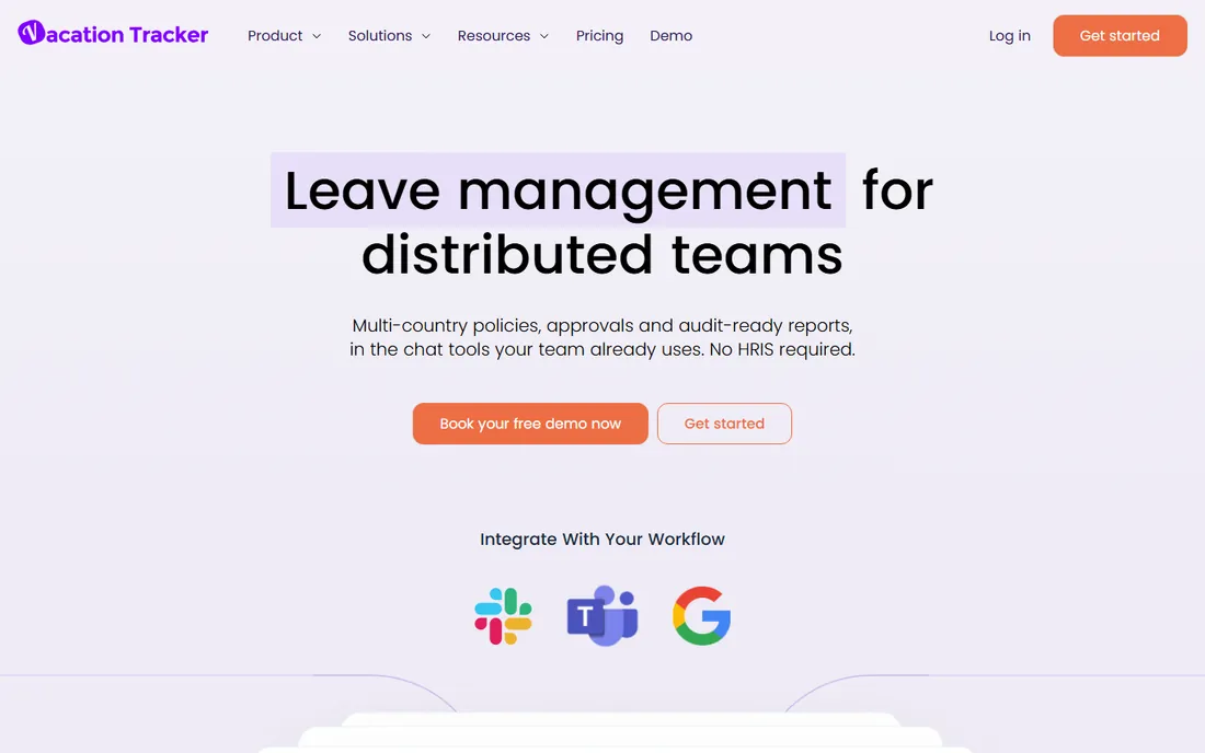 Vacation Tracker homepage