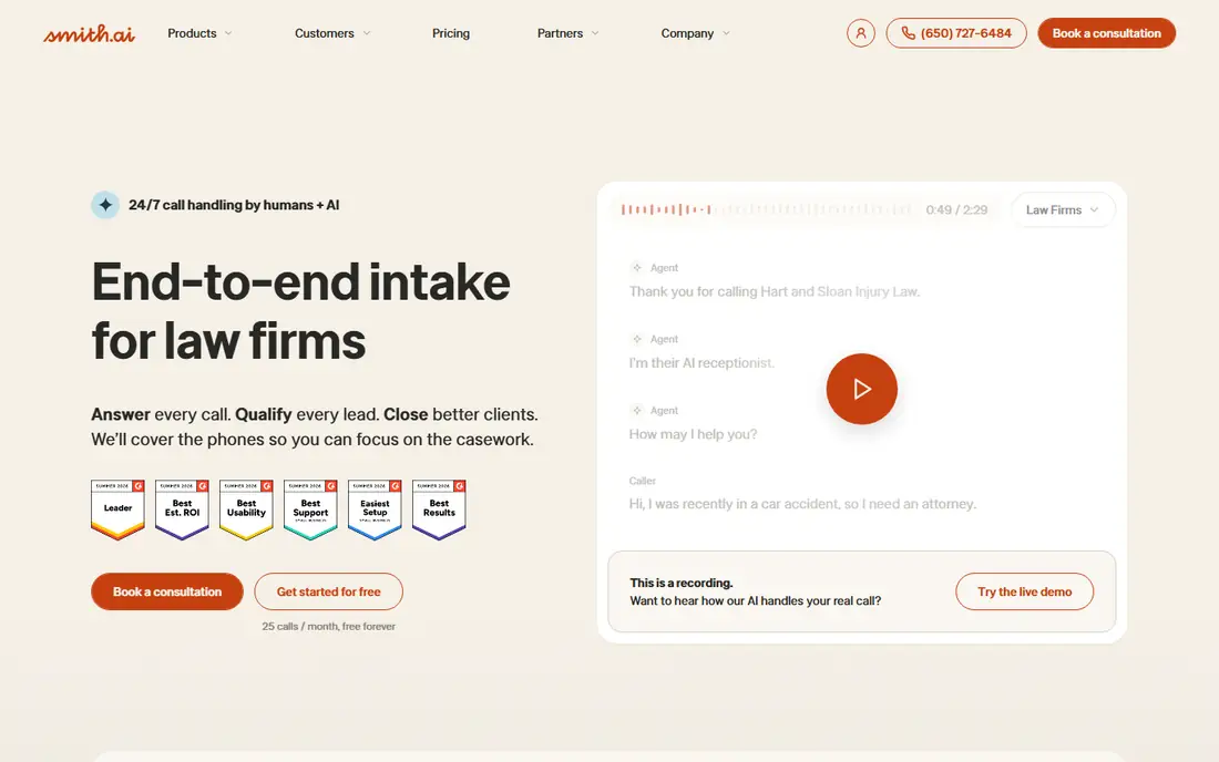 Smith.ai homepage