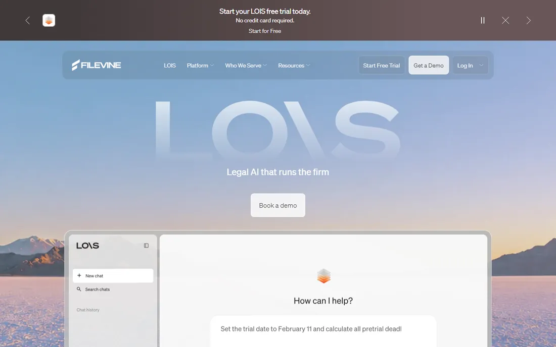 LOIS (formerly Filevine) homepage