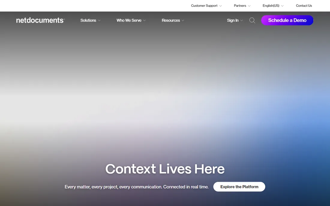NetDocuments homepage
