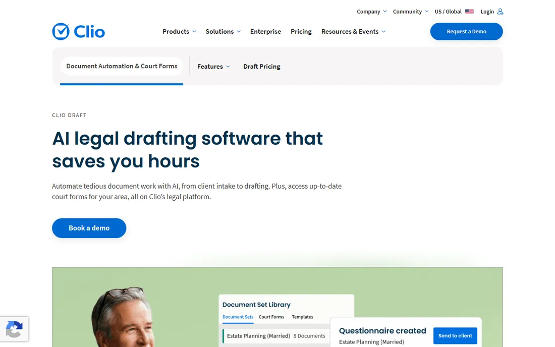 Clio Draft homepage