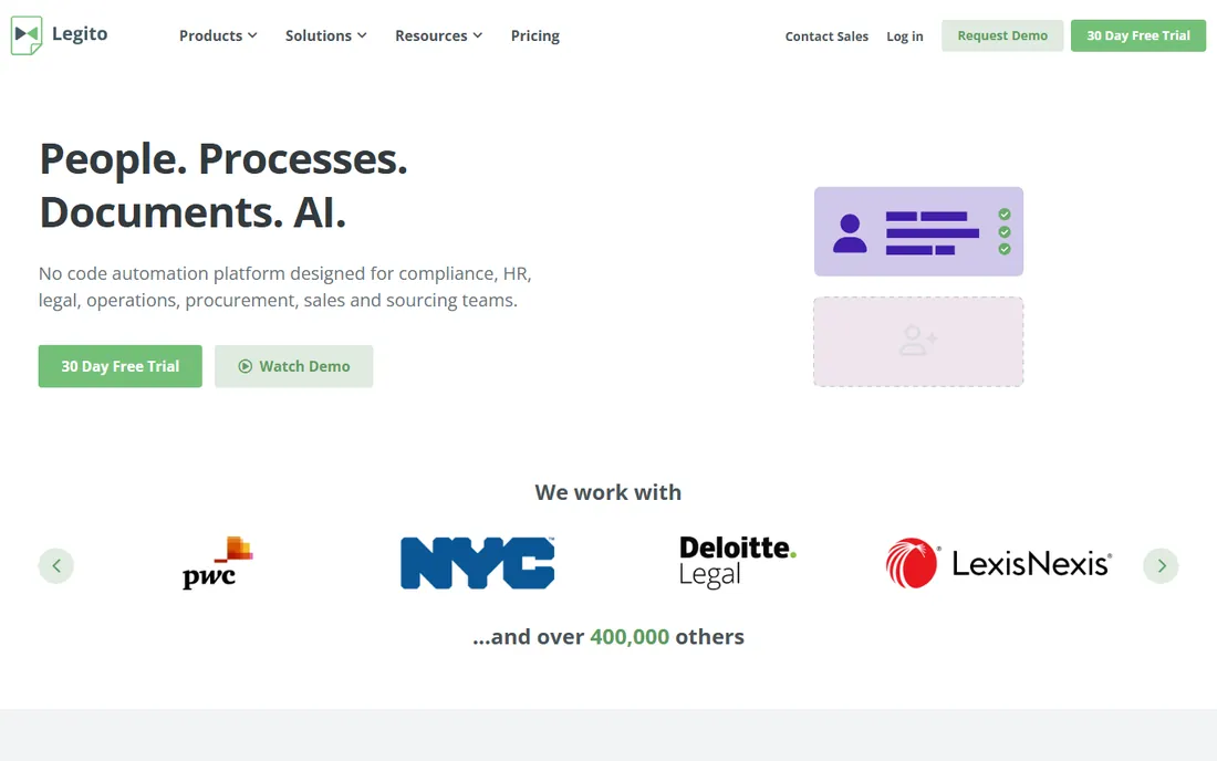 Legito homepage