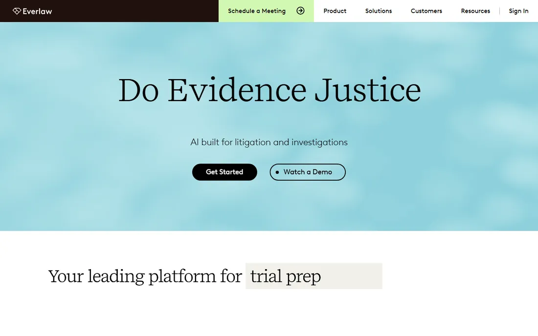 Everlaw homepage
