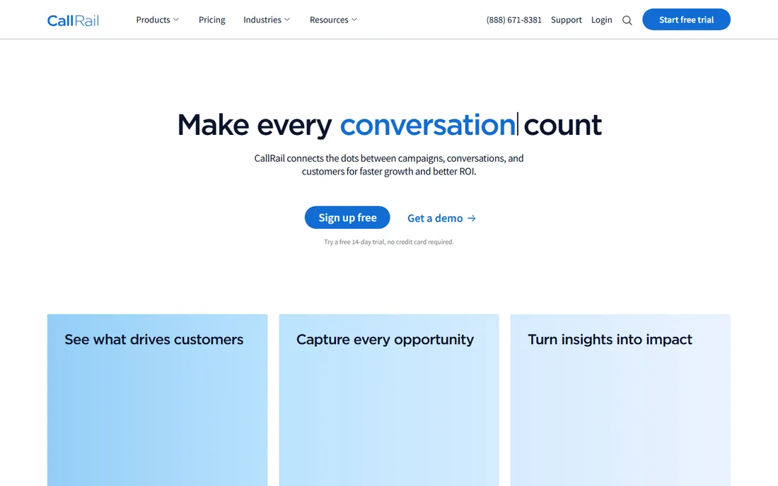 CallRail homepage