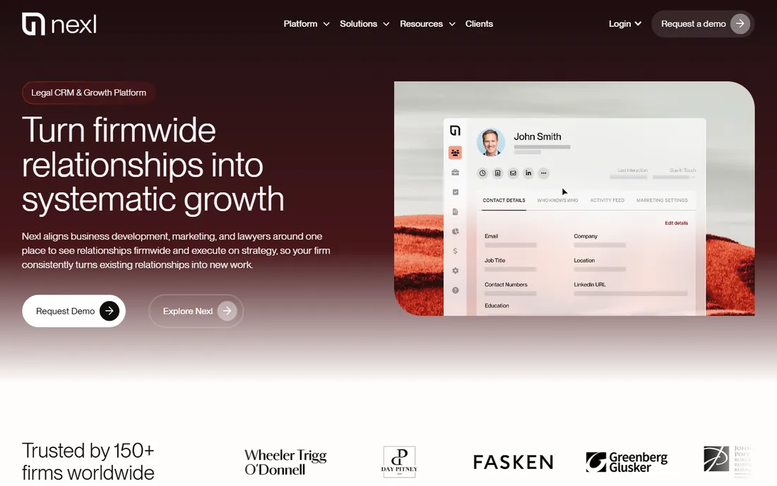 Nexl homepage