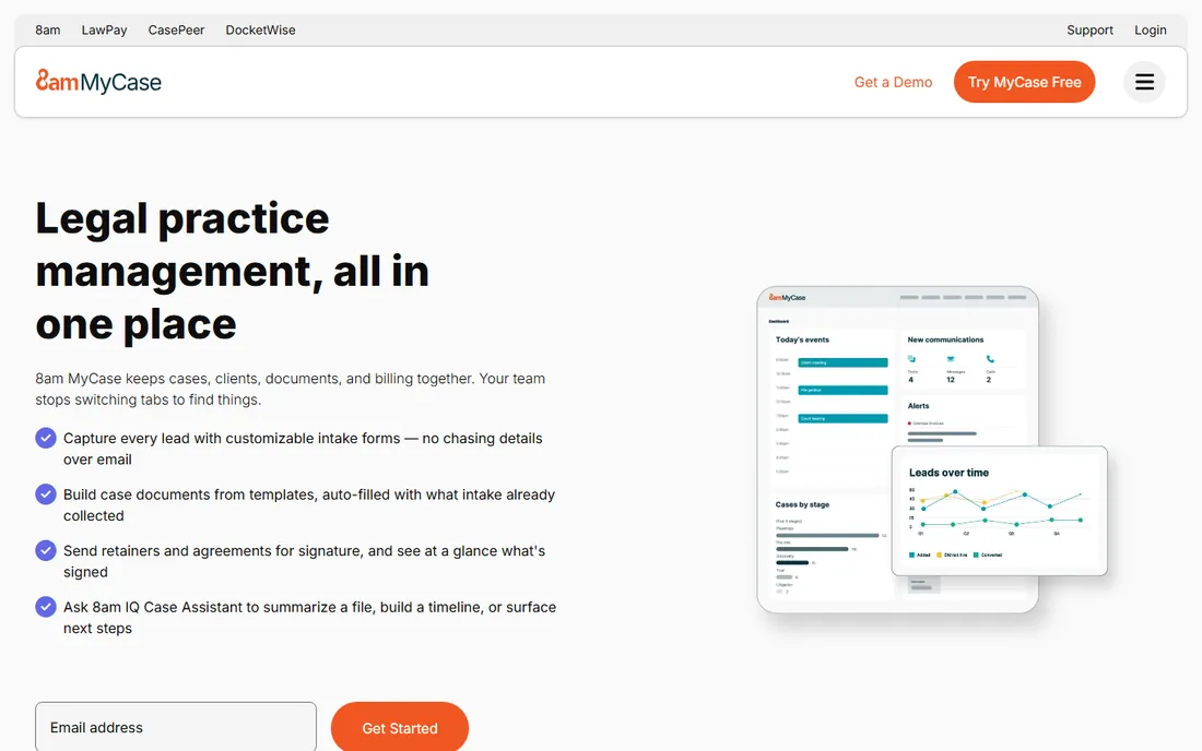 MyCase homepage