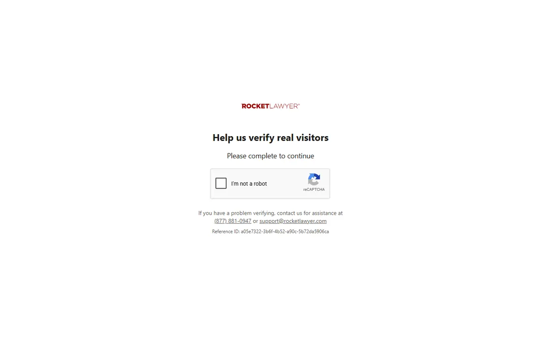Rocket Lawyer homepage
