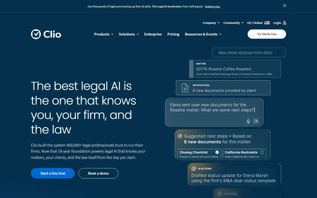 Clio homepage