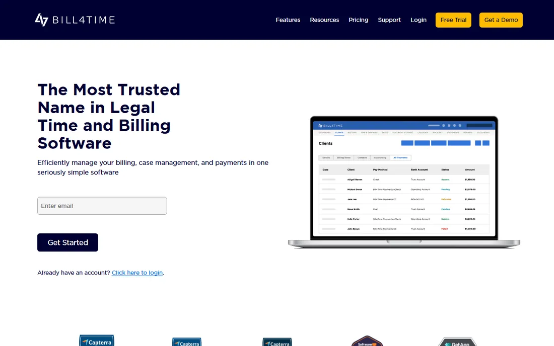 Bill4Time homepage