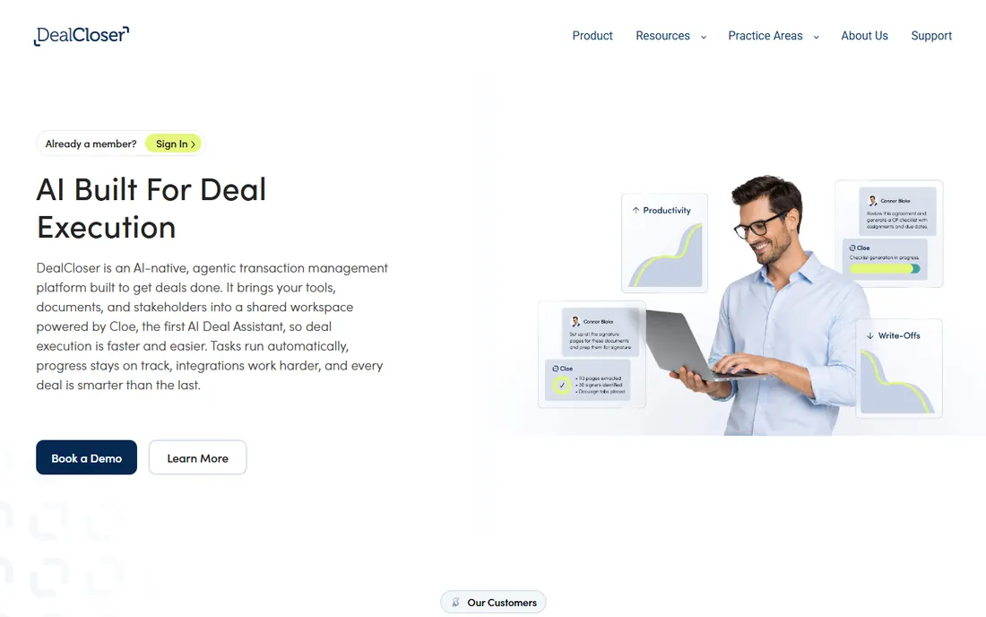 DealCloser homepage