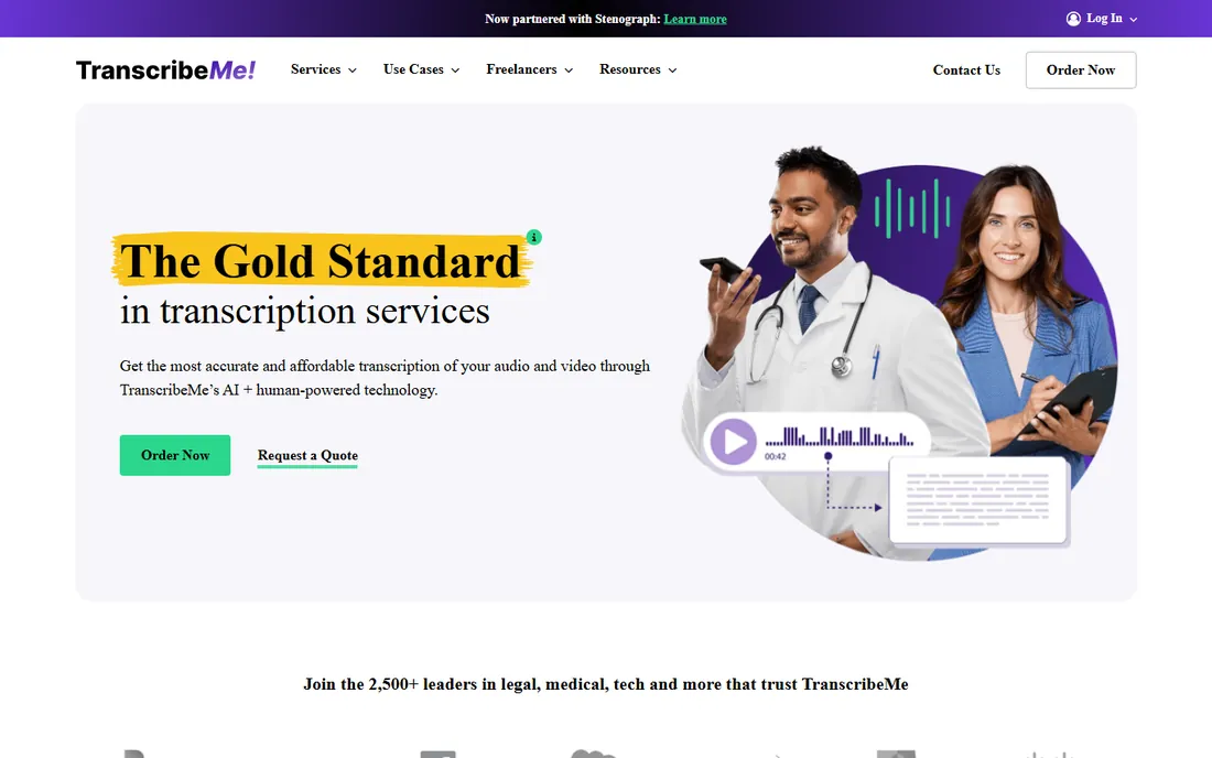 TranscribeMe homepage