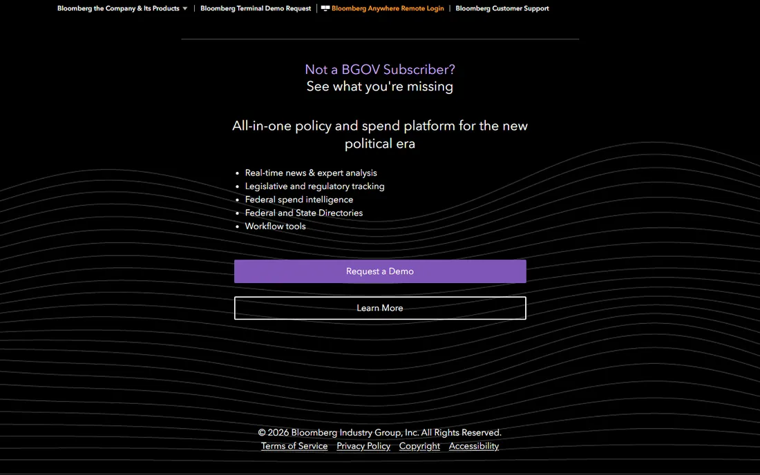 Bloomberg Government homepage