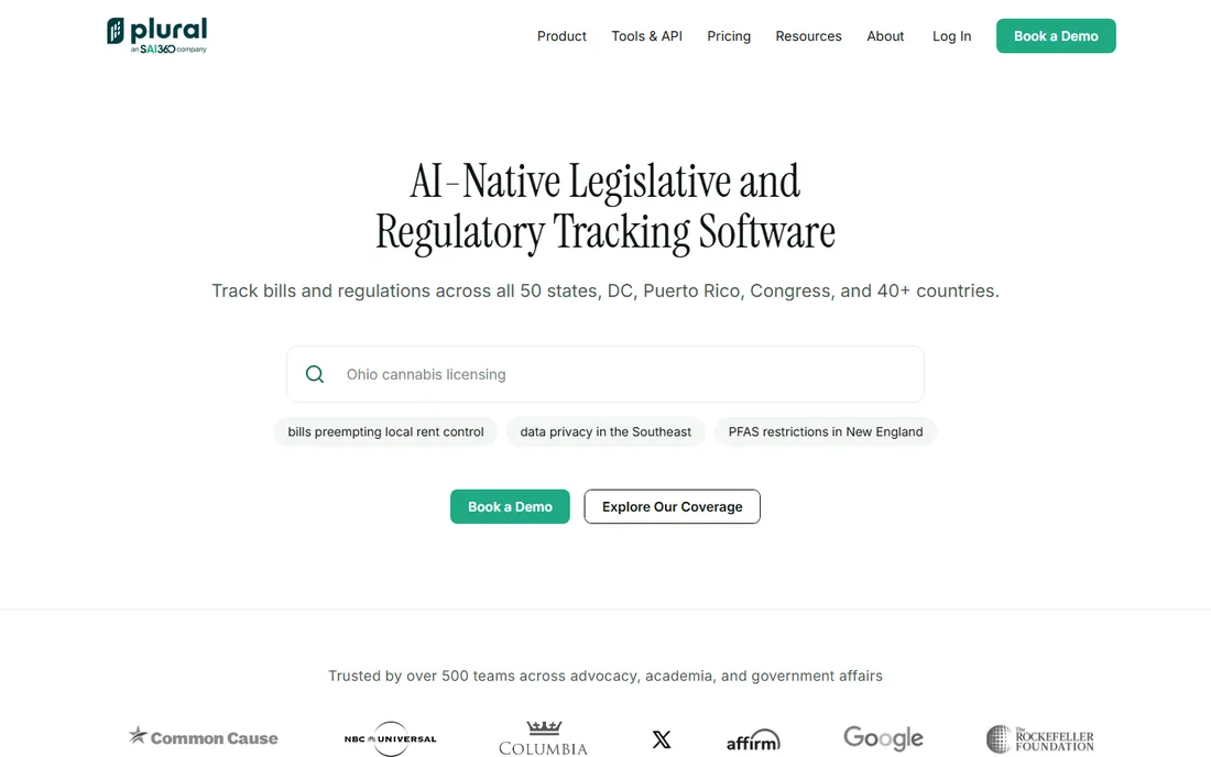 Plural homepage