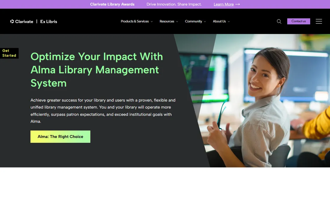 Ex Libris Alma homepage