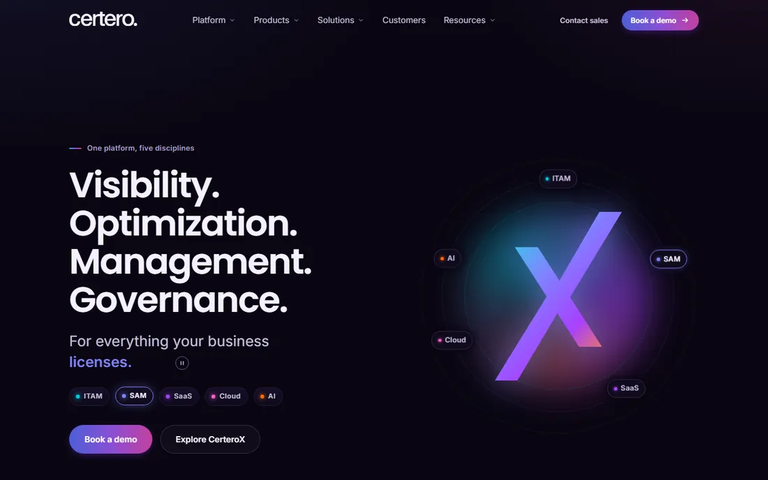 Certero homepage