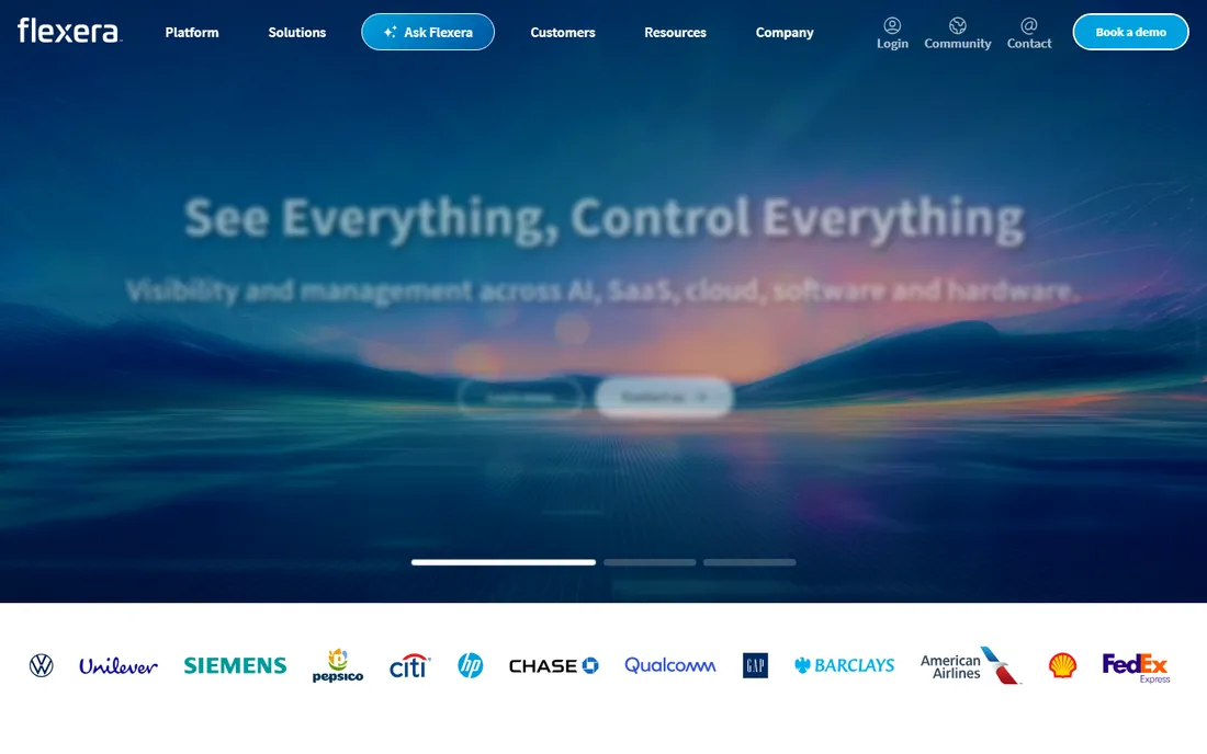 Flexera One homepage