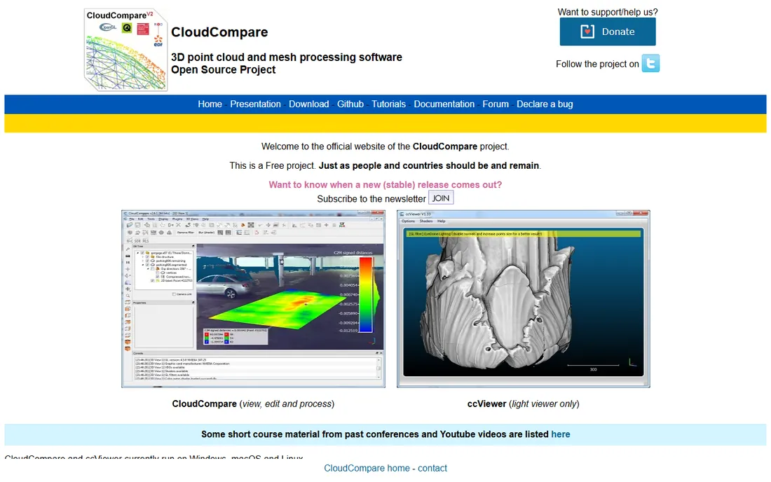 CloudCompare homepage