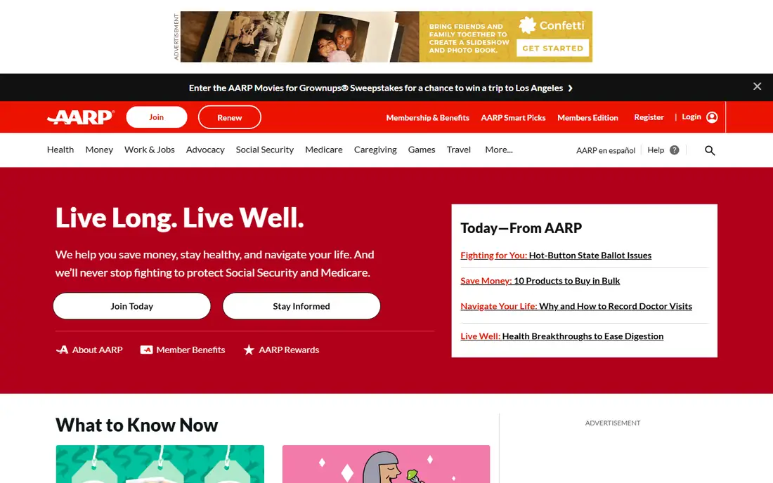 AARP Life Insurance homepage