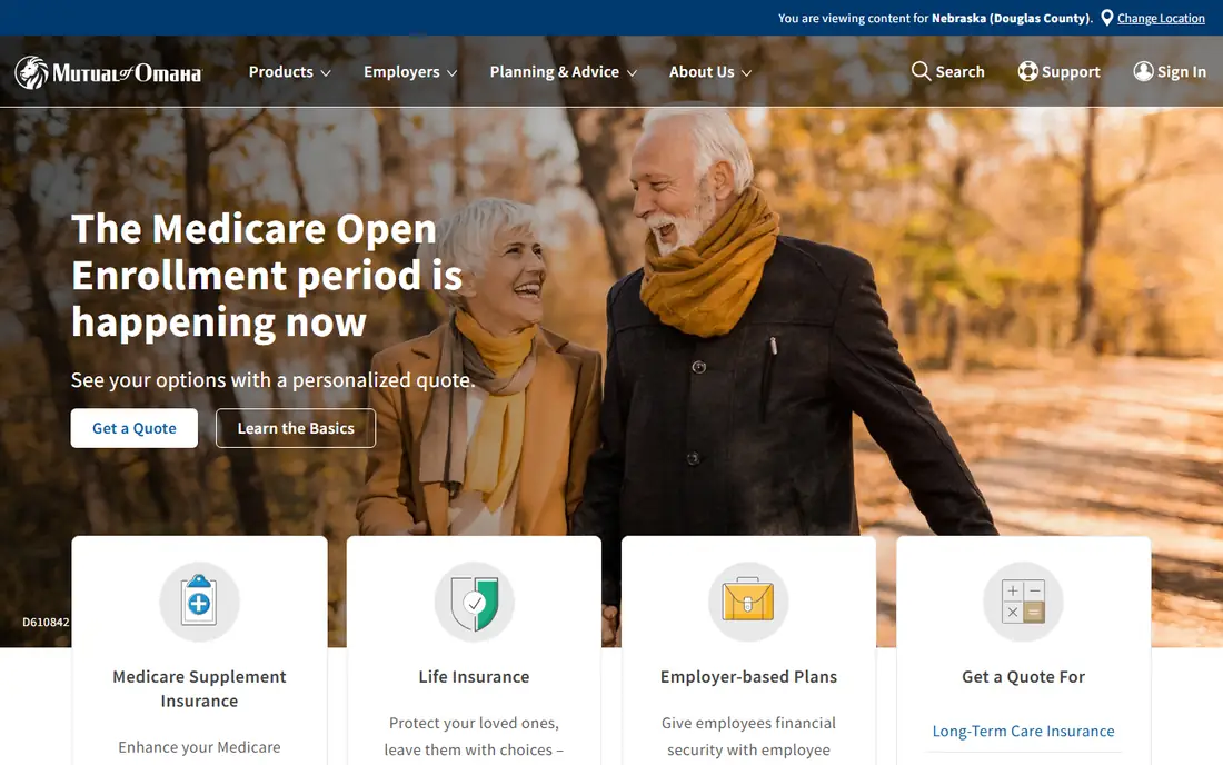 Mutual of Omaha homepage