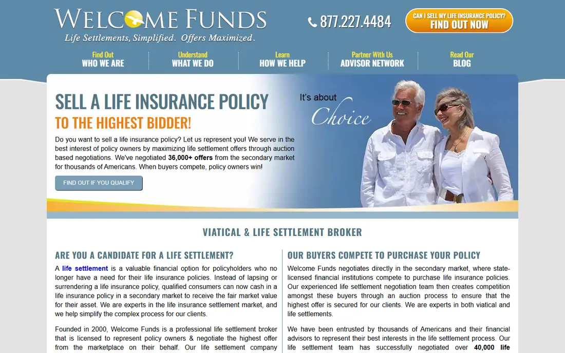 Welcome Funds homepage