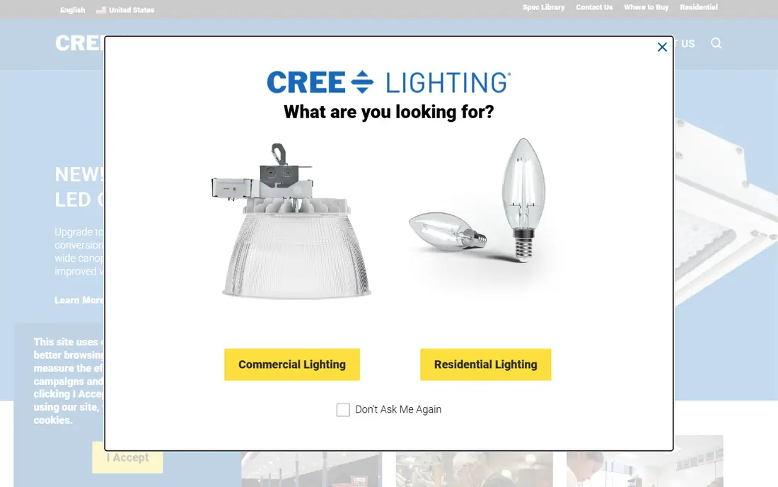Cree Lighting homepage