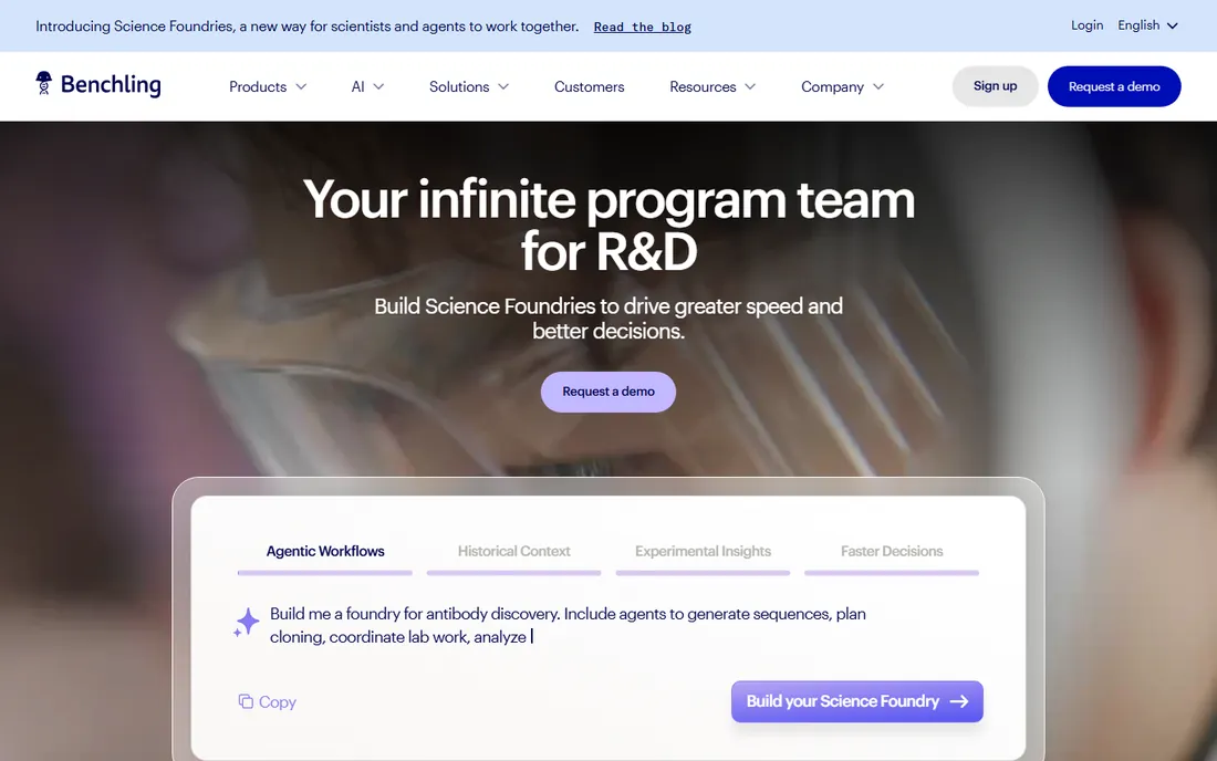 Benchling homepage