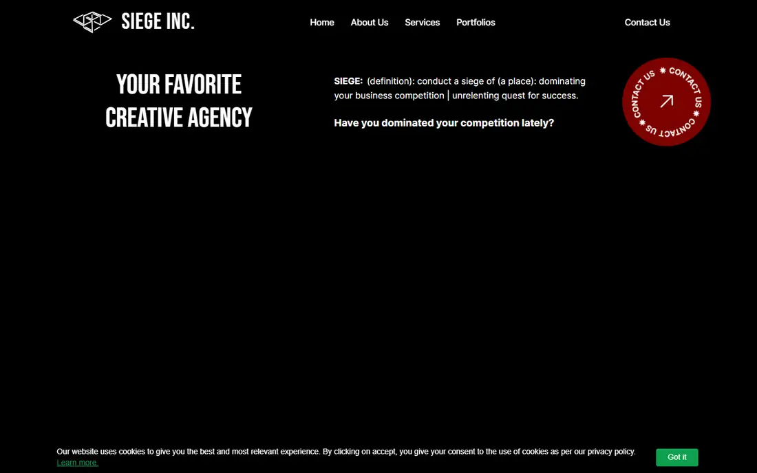 Siege Media homepage