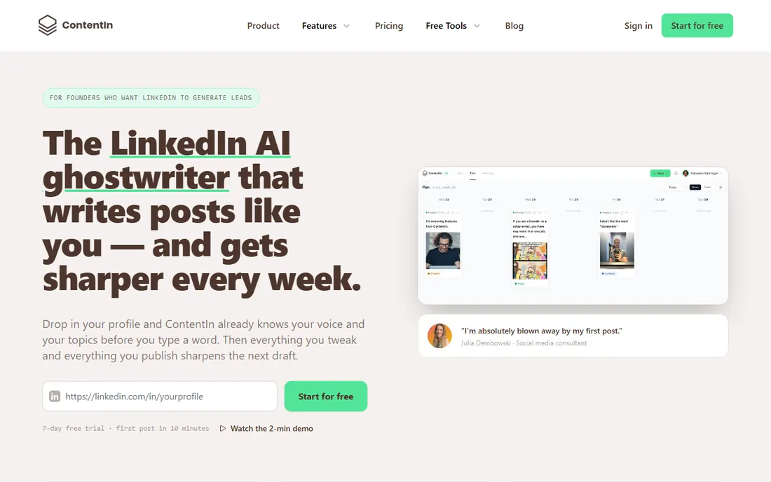 ContentIn homepage