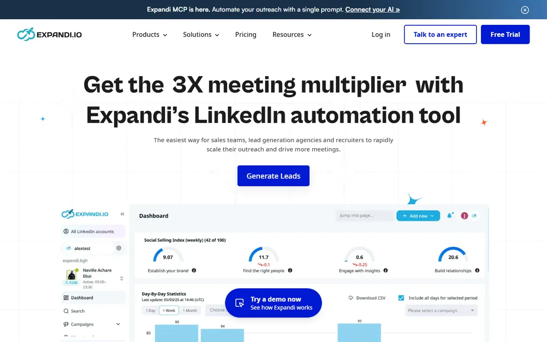 Expandi homepage