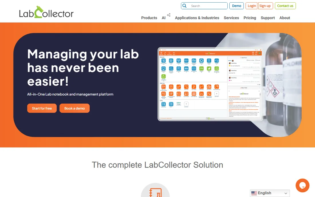 LabCollector homepage