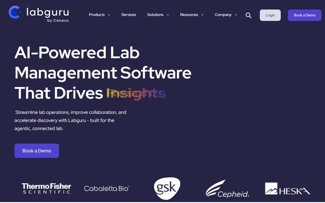 Labguru homepage