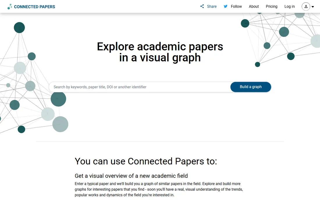 Connected Papers homepage