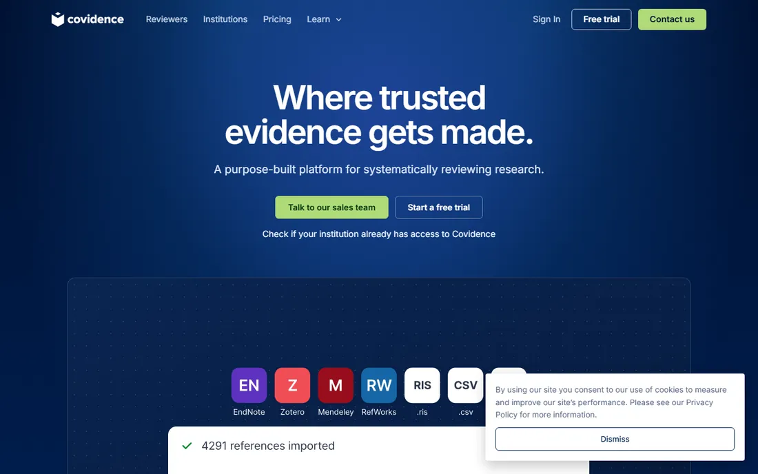 Covidence homepage