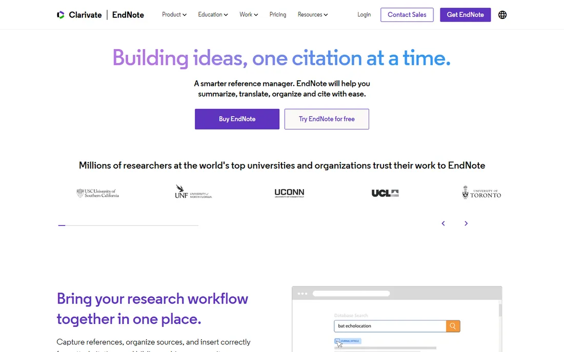 EndNote homepage