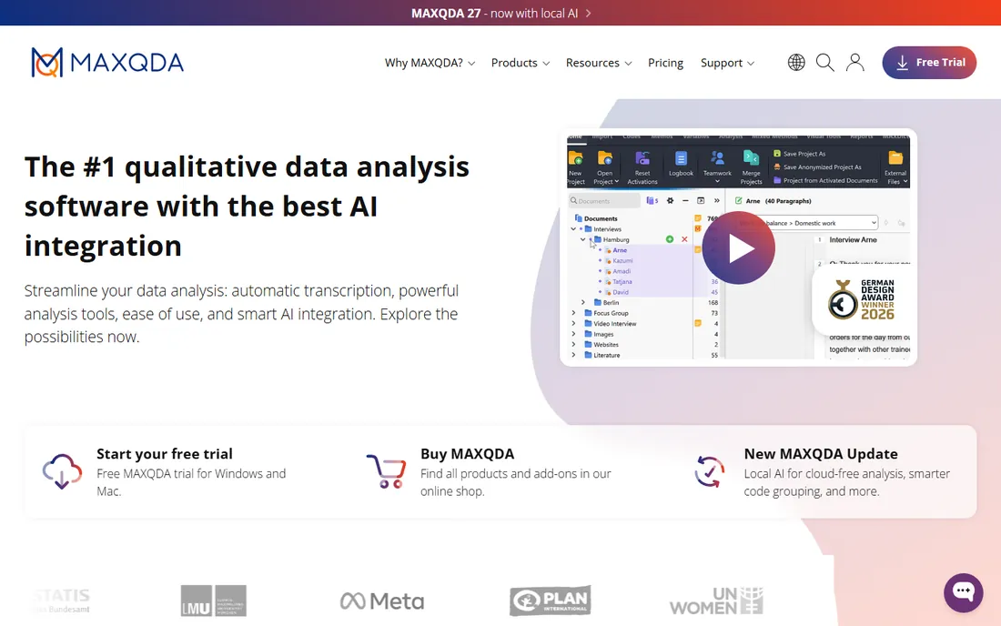 MAXQDA homepage