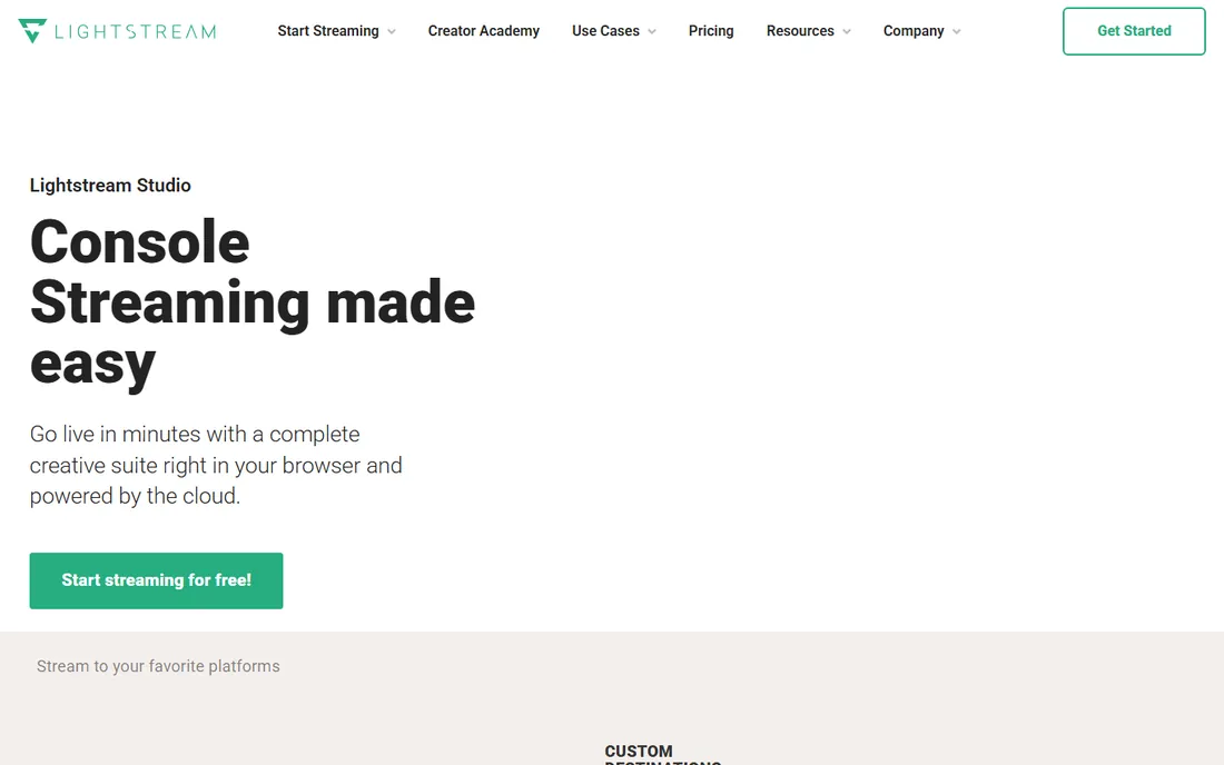 Lightstream homepage